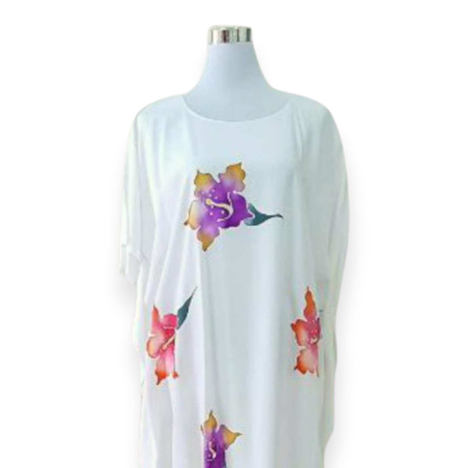 Women’s Handpainted Batik Kaftan – Malaysian Artwear, Flowy & Breathable