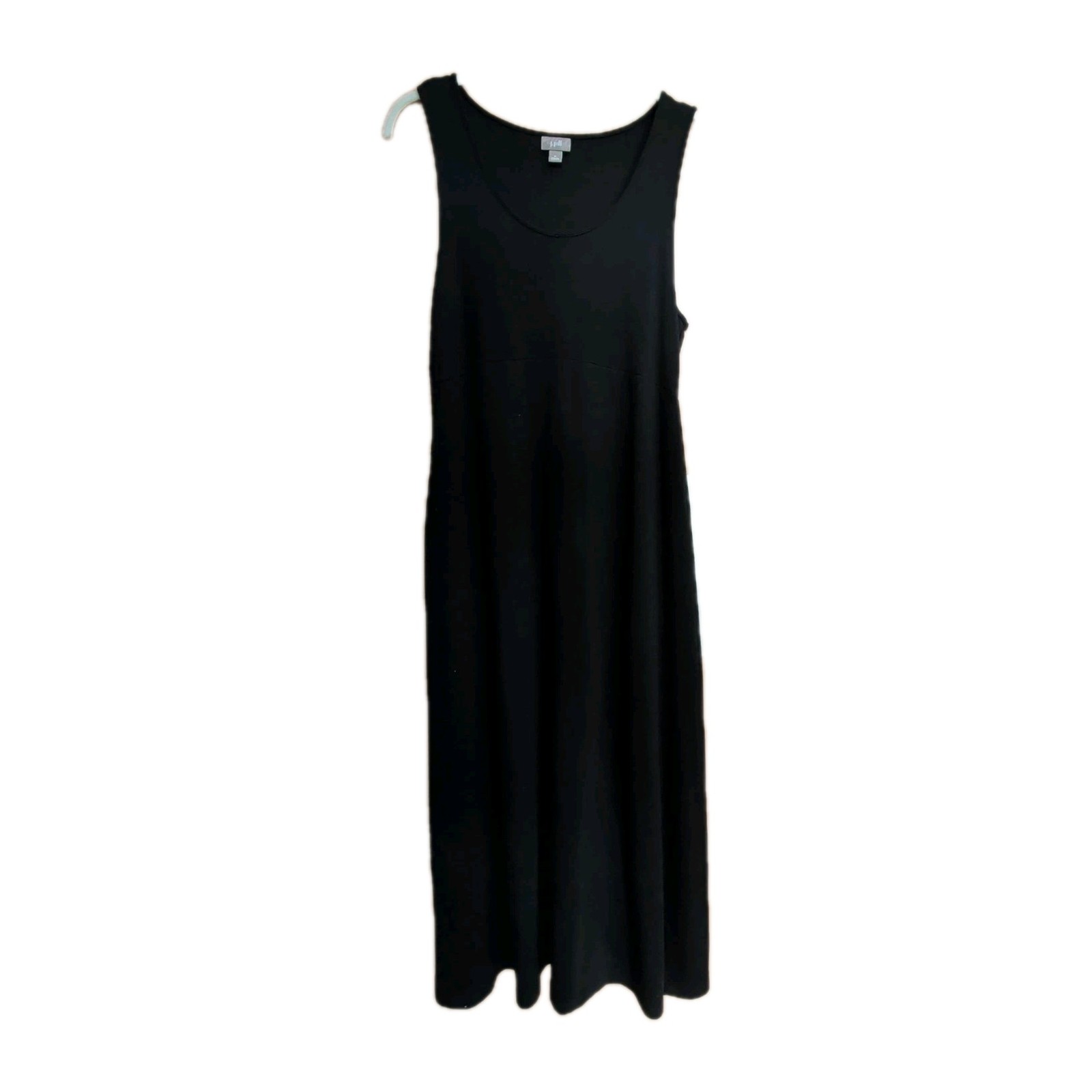 J Jill Maxi Dress Women M Black Tank Stretch Lagenlook Classic Minimalist