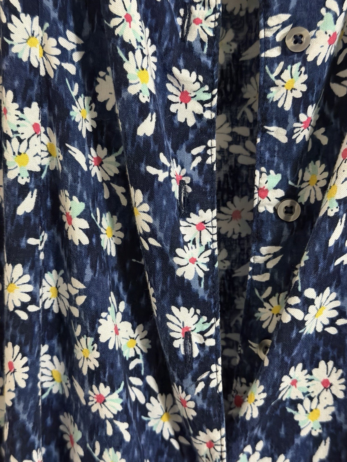 Hollister Blue Floral Strap Sundress Midi Button Down Sz M