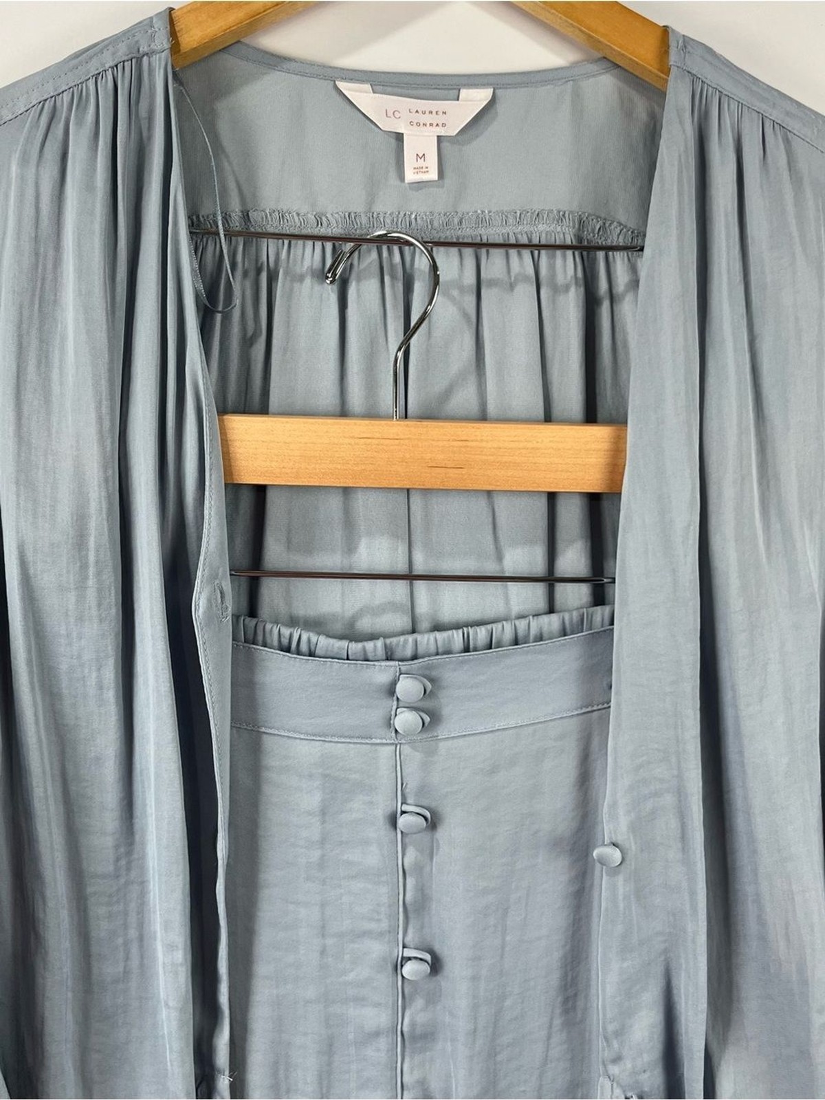 LC Lauren Conrad NWT 2 Piece Skirt Set Tie Front Top Midi Skirt Layering M/S