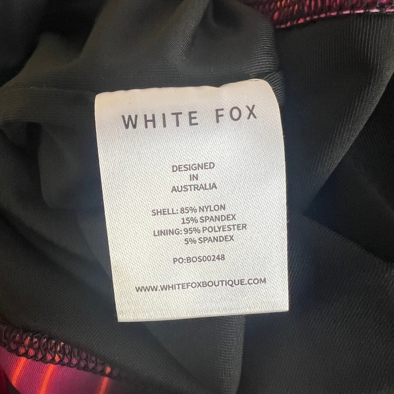 White Fox Strapless Bodycon Mini Dress Small Neon Pink Black Rave