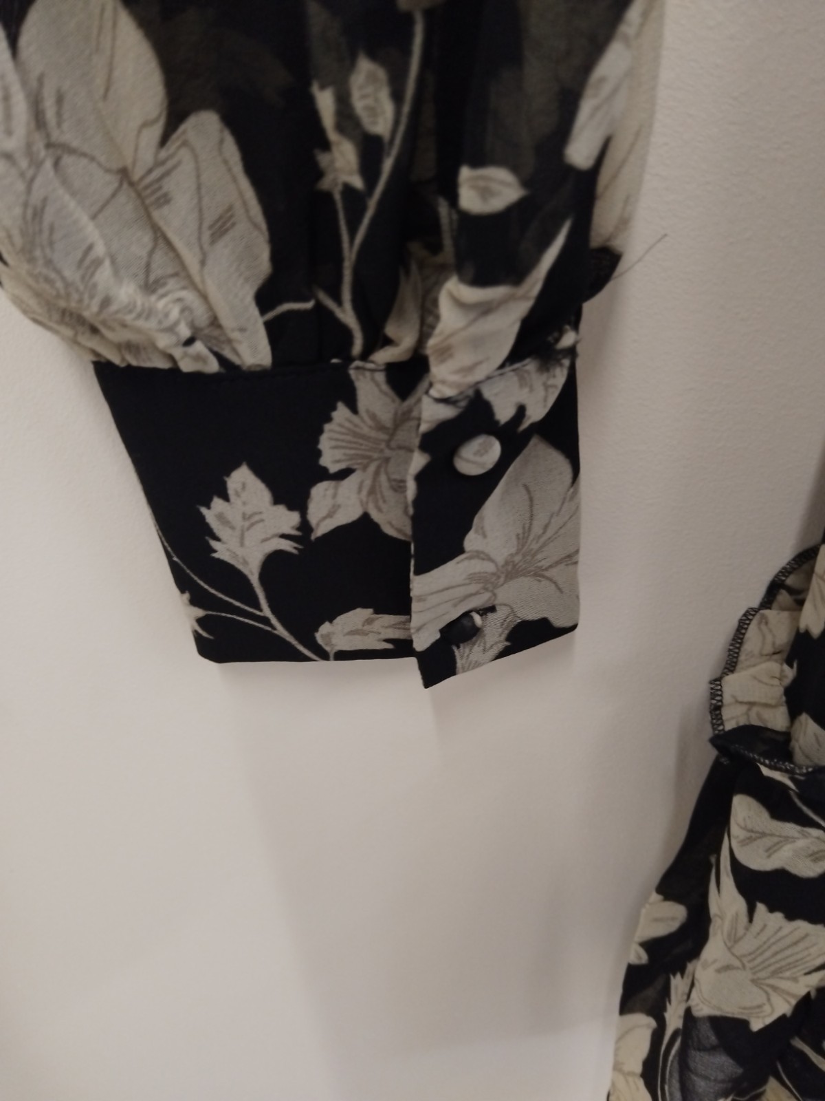 BNWT Mango MNG Committed Black Cream Floral Print Lined Dress Size 12 RRP £39.99
