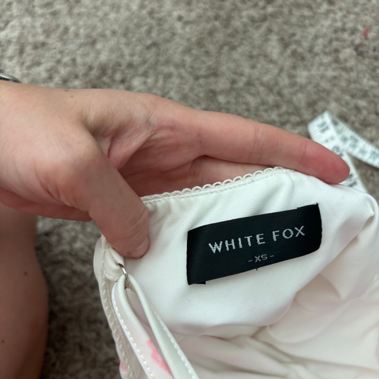 White Fox Boutique Settle For You Mini Dress Size XS Pink Coquette Asymmetric