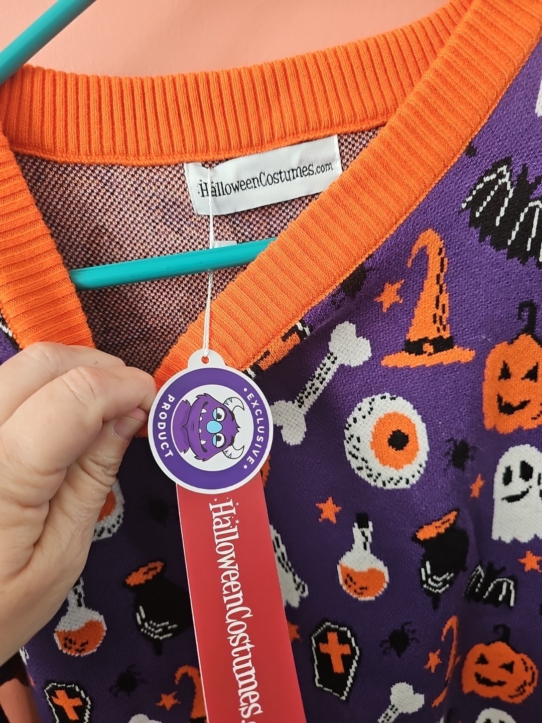 NWT Women’s Size Large Spooky Smiles Halloween Sweater Dress Ghost Pumpkin +