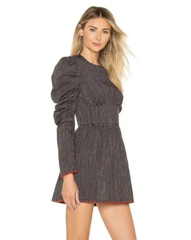 Tularosa Carla Mini Dress in Black & Stripe Size M