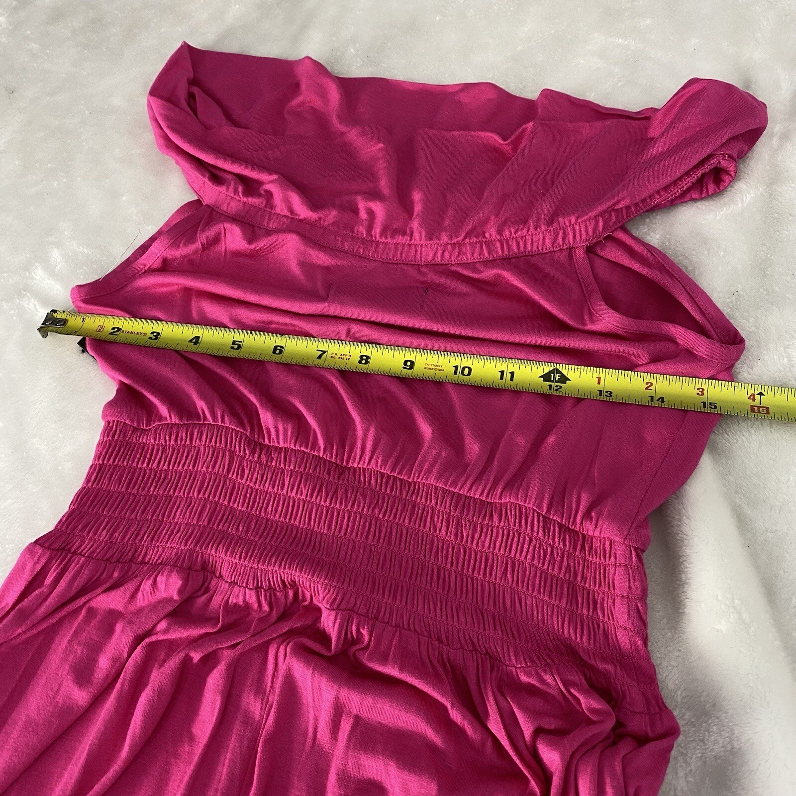 NY&C Pink Pullover Knit Pocketed Maxi Dress Womens Size XS Casual Off Shoulders