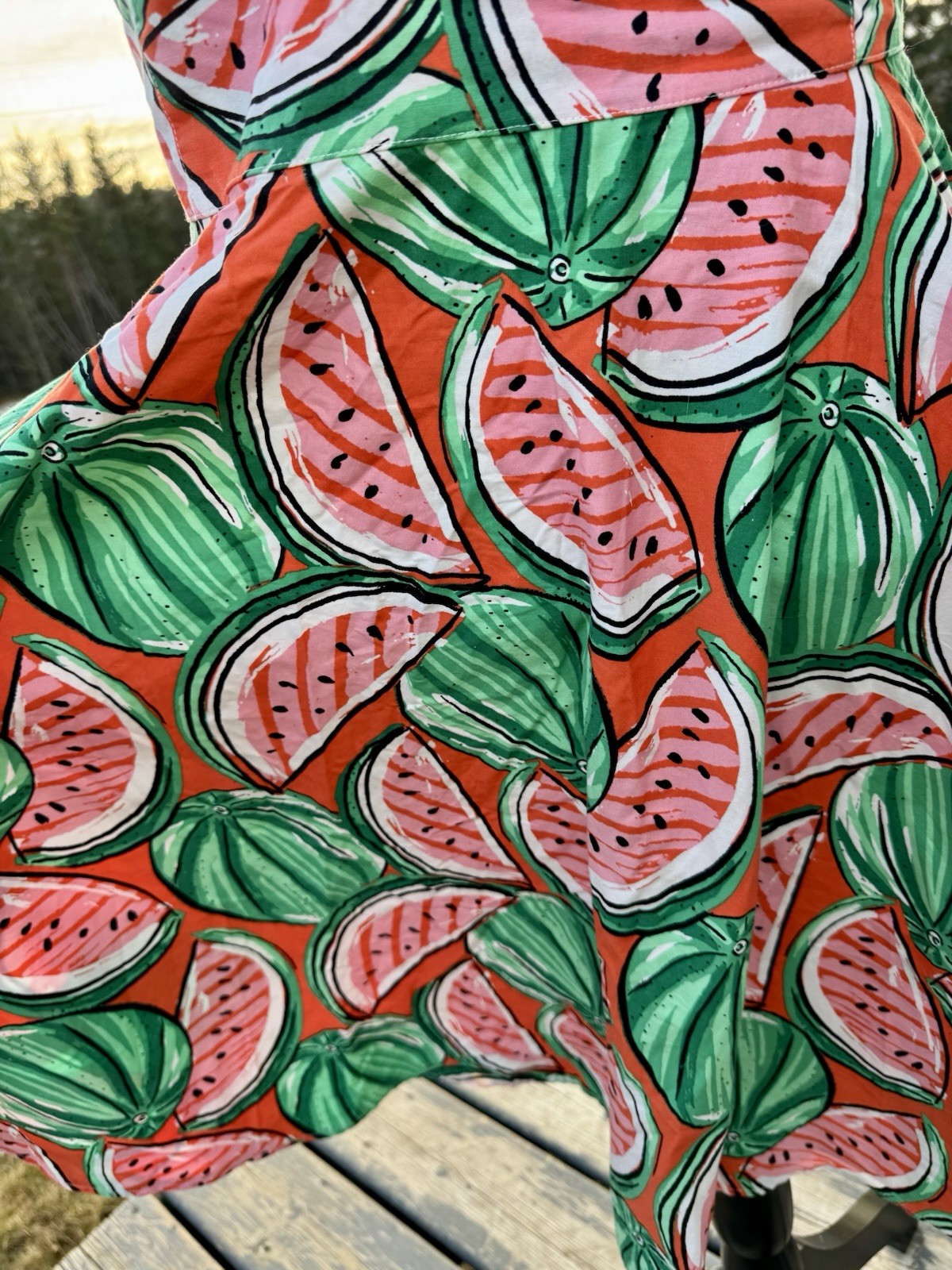 Hell Bunny Pin Up Dress Mini Watermelon Patterned Pockets 50’s Retro