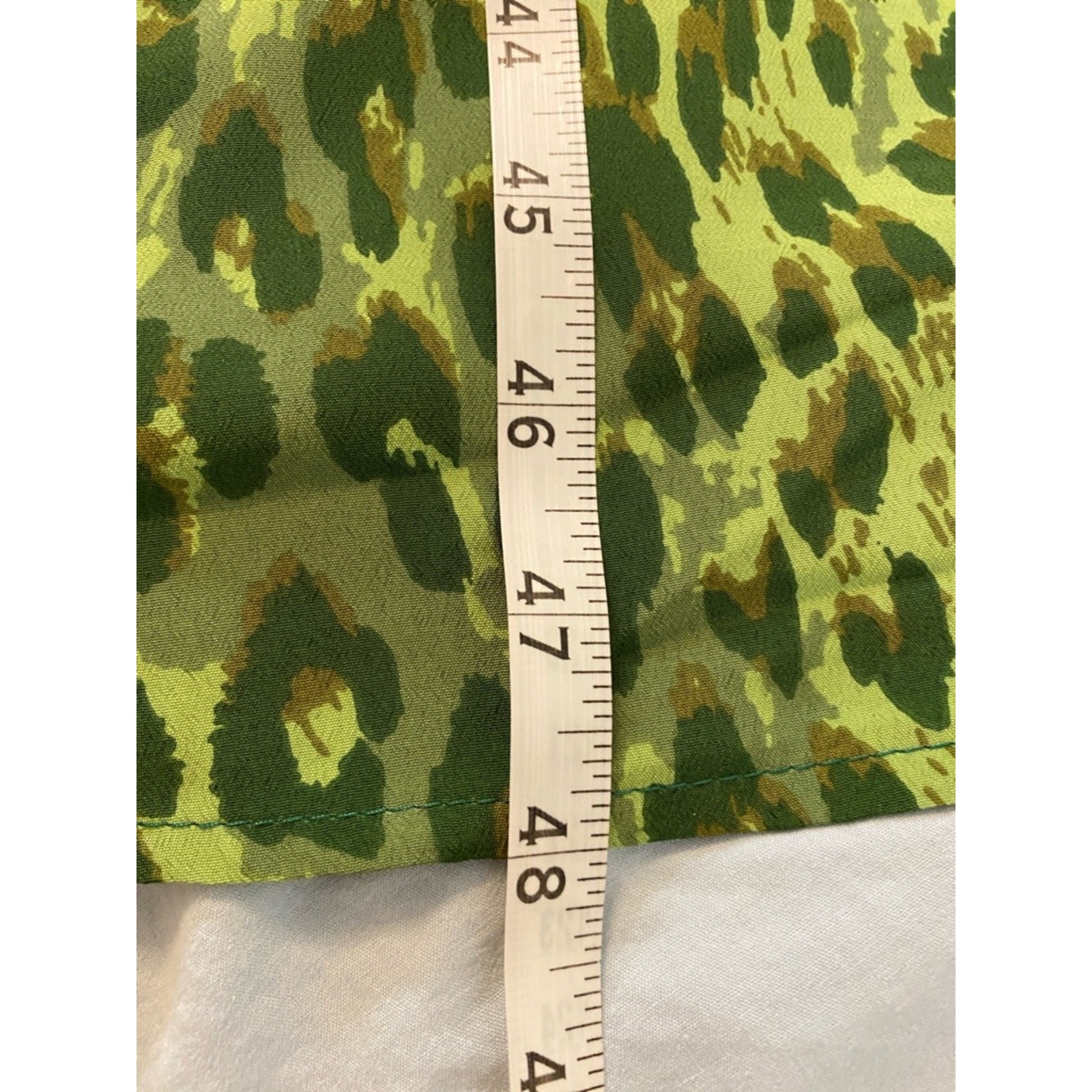 Vila Green Leopard Print Long Sleeve Empire Waist Dress Small