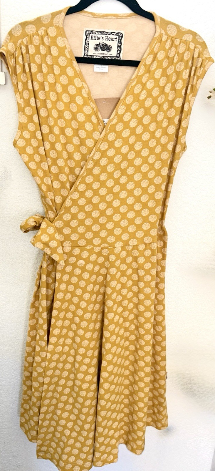 Effie’s Heart Therasa Polka Dot Wrap Midi Dress Size XL NWT