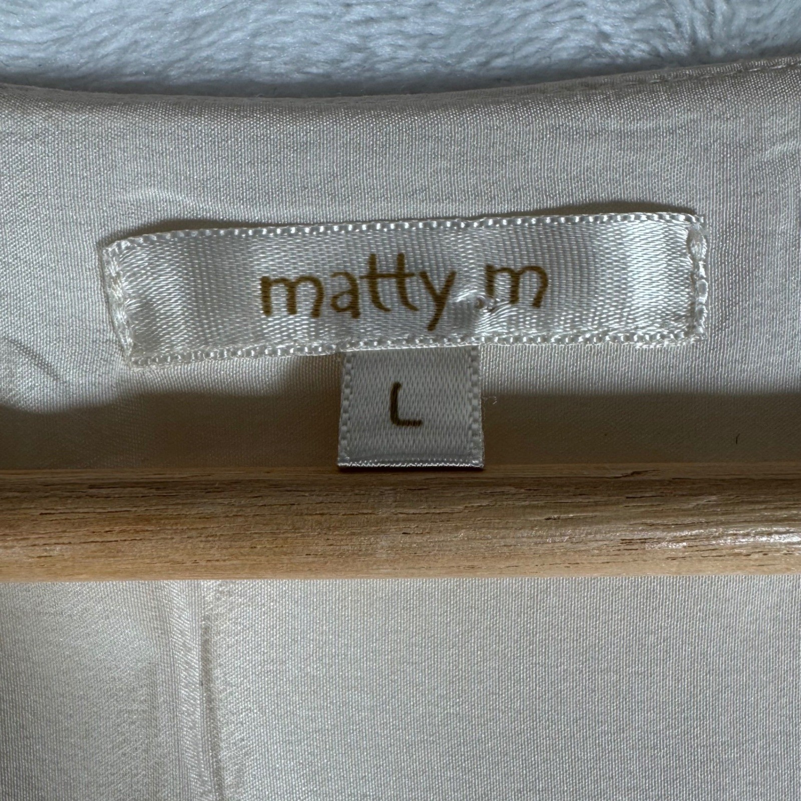 Matty M 100% Silk Ombre Gradient Empire Waist V-Neck Midi Dress Cream Grey Large