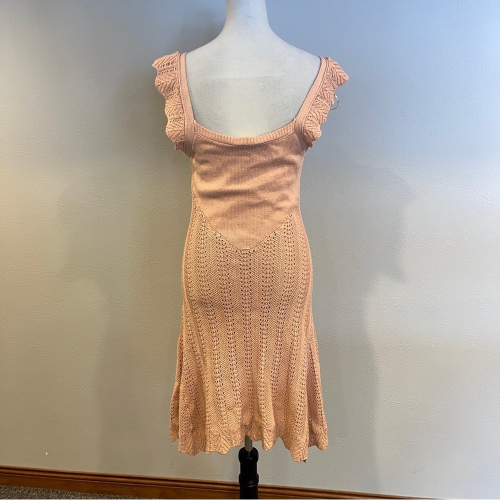 Freshman 1996 Pink Knit Sleeveless v-neck mini Dress size small