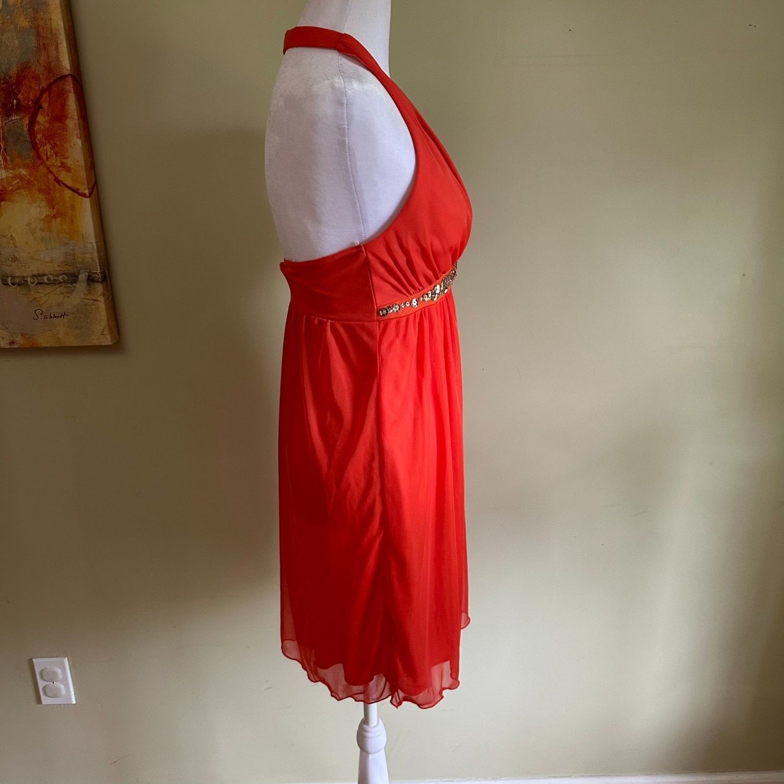 Behind Neck Cocktail Dress with Sequence