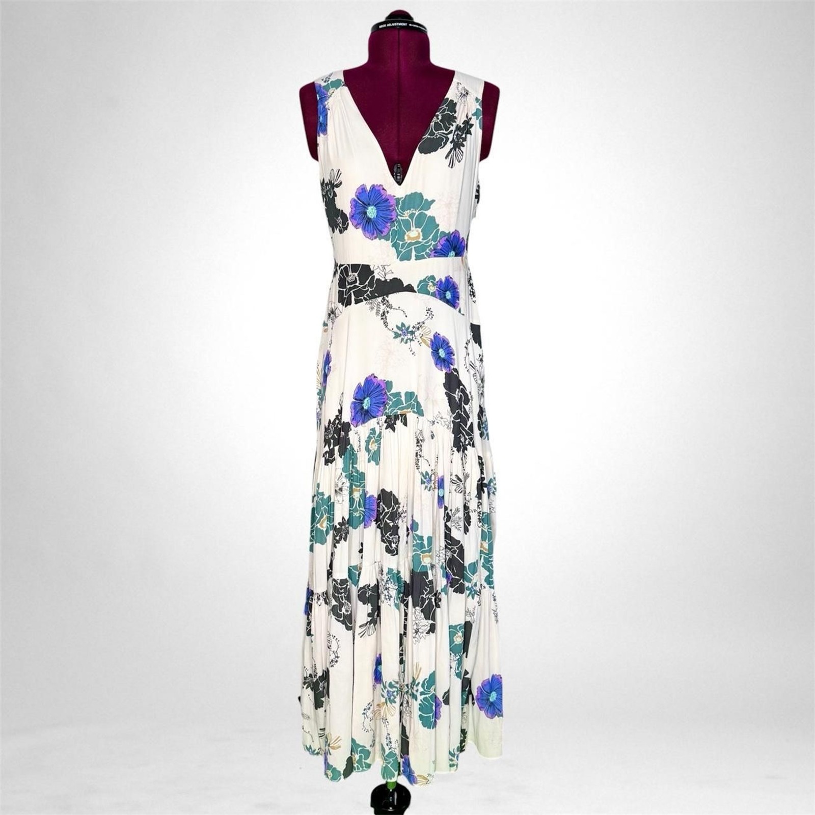 Free People Sure Thing Printed Maxi Dress Style No 41346420 Floral Flowy Ruffles
