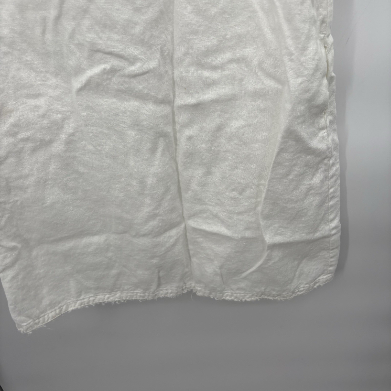 Garnet Hill 8 White Linen Mini Dress Slee Sheath Minimal Cottagecore Coastal 18D