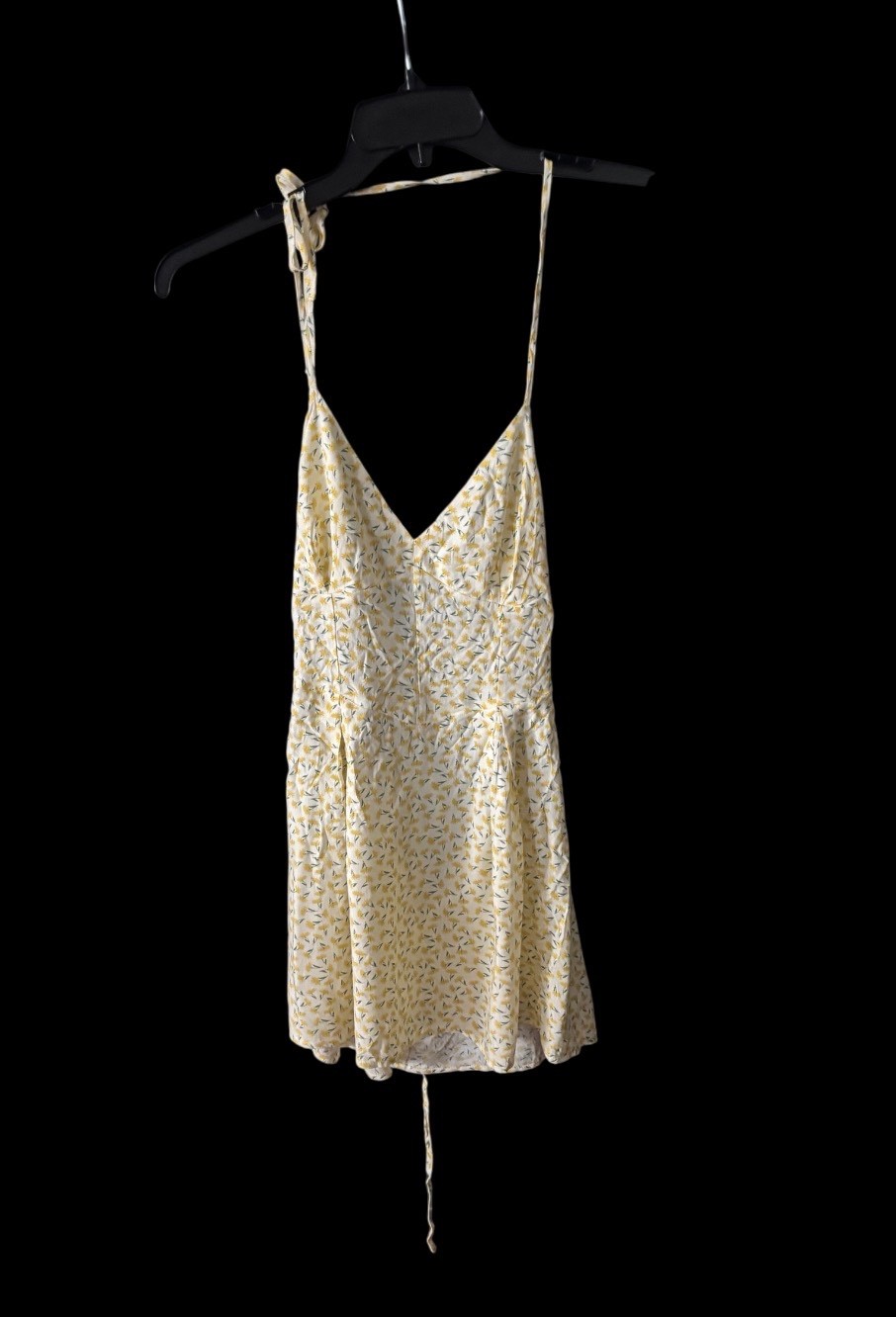 L. A. Hearts Yellow Floral Mini Dress, Zip and Tie back