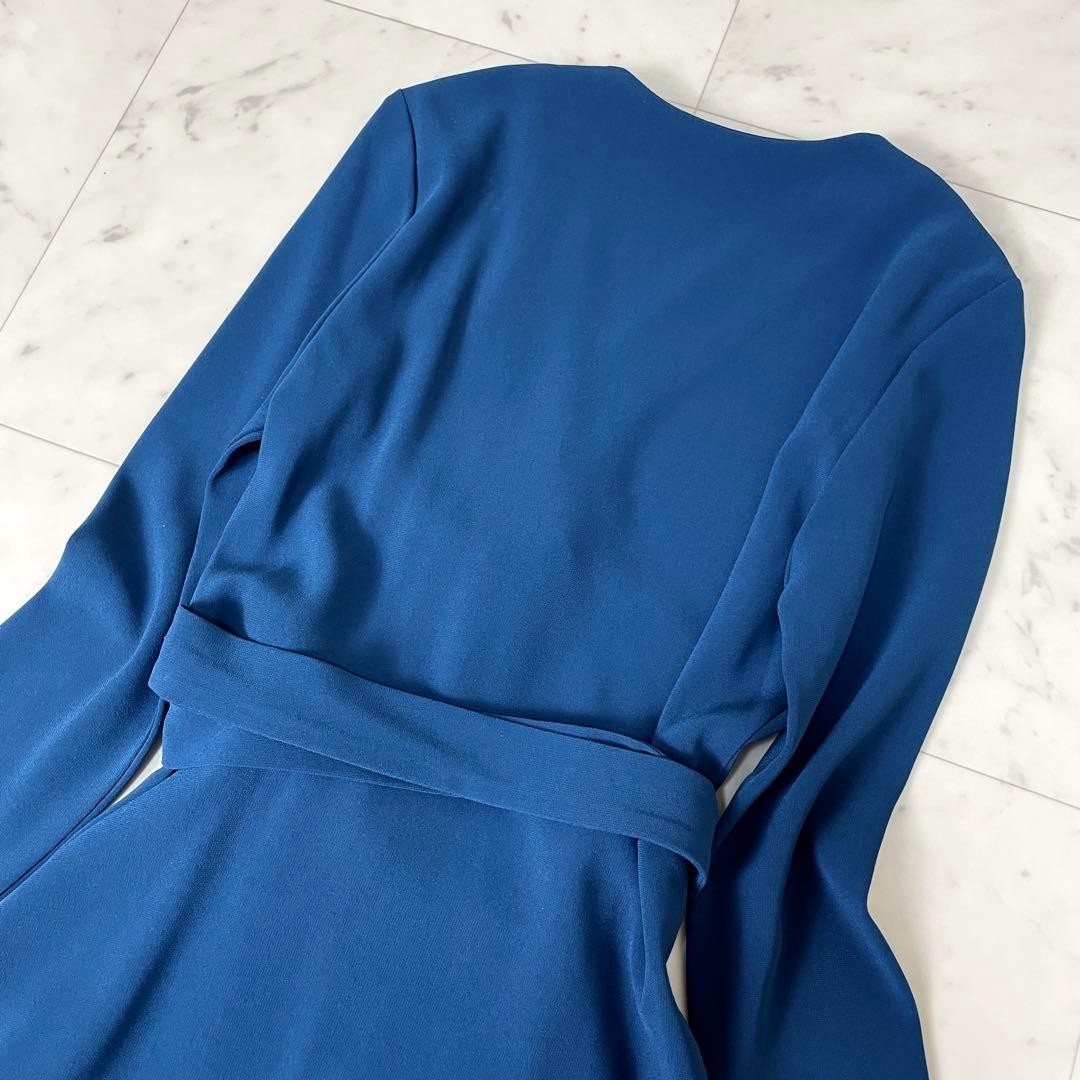 Diane von Furstenberg DVF Blue Collared Wrap Dress Size 2 Made in Japan