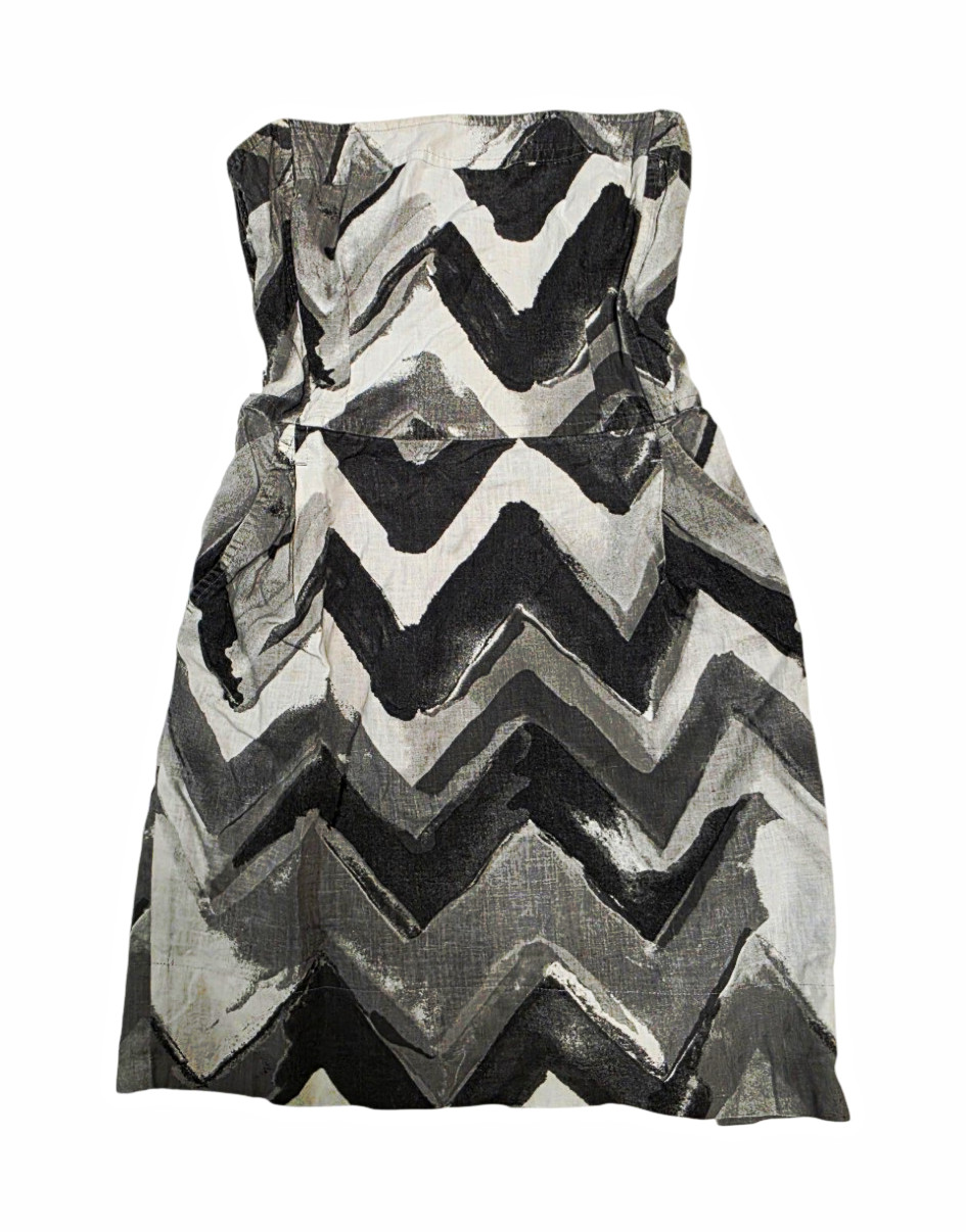 Banana Republic Dress Linen Chevron Print 8 Petite