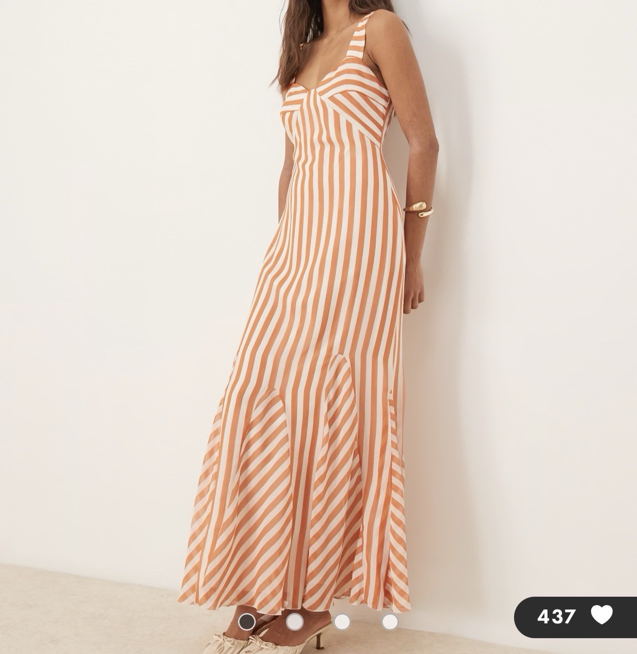 ASOS DESIGN spliced striped cami maxi dress with godets in rust stripe Woman 14