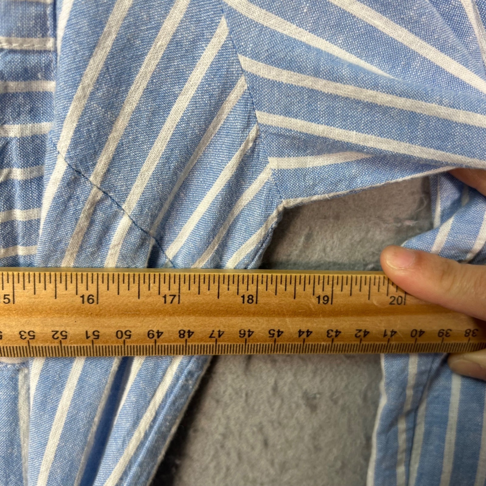 Zara Size XL Blue & White Striped Button-Down Maxi Dress w/ Waist Tie Belt