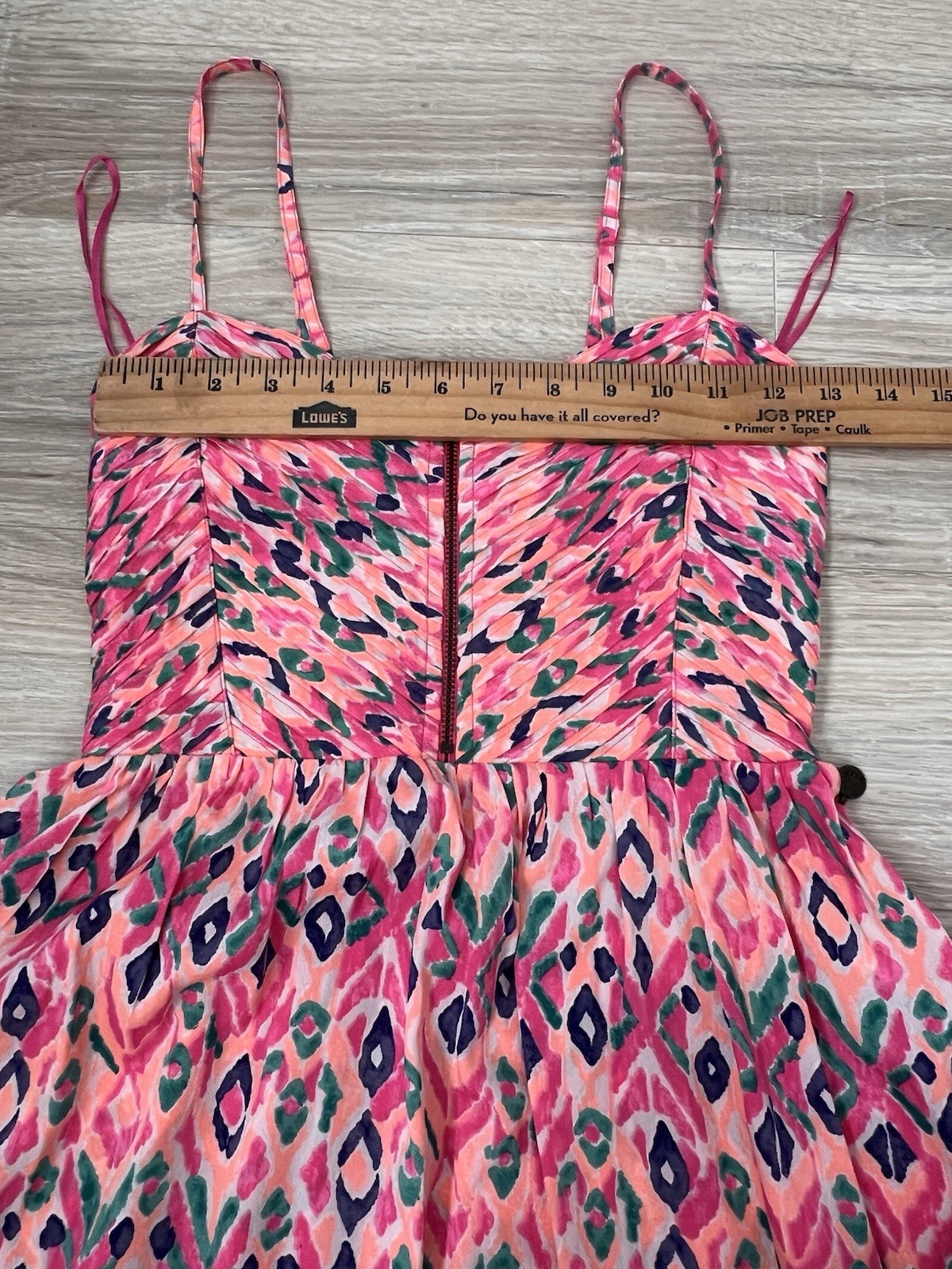 Roxy “A Shore Thing” Pintucked Front Zip Smocked Dress Small Resort Beach Party