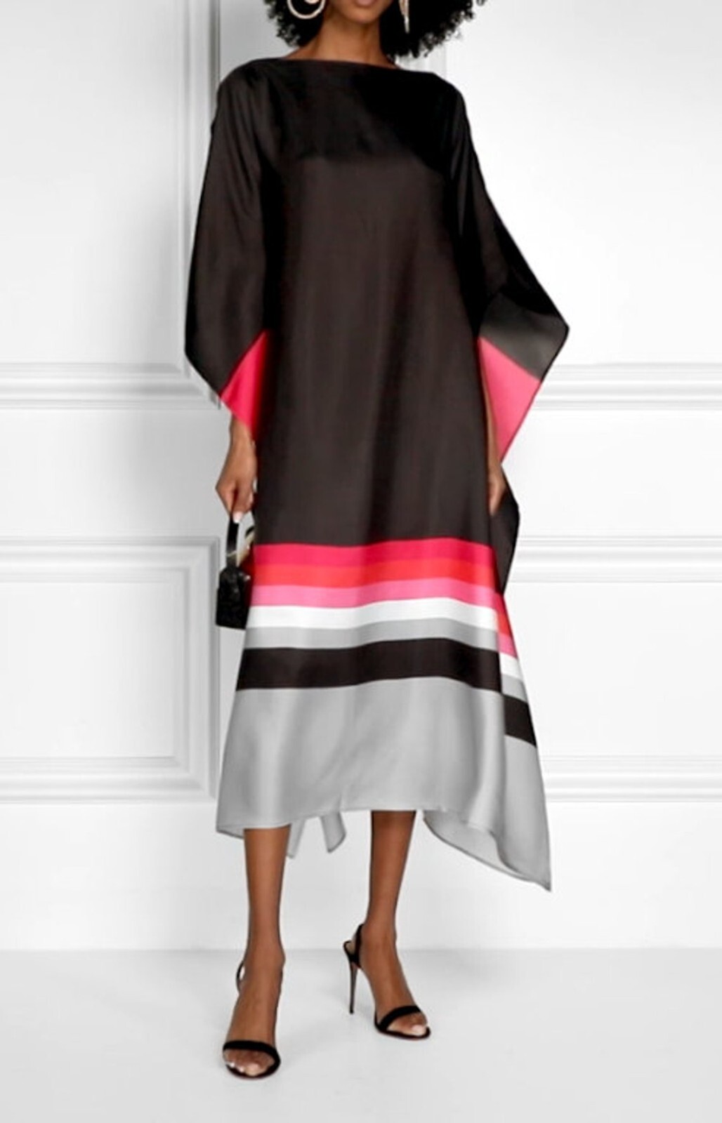 Beautiful Designer ,Women Soft Satin Silk Kaftan, Beach Wear Caftan J5581