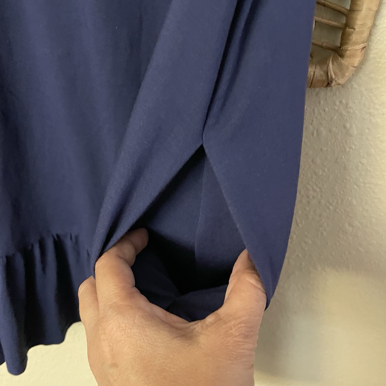 Peruvian Connection Brigitte Dress Pockets Blue Sapphire Women’s Sz XS B33