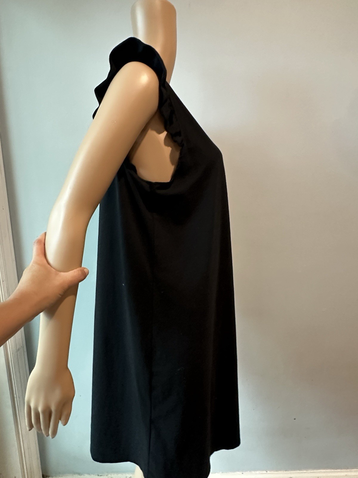 Sonoma Goods For Life black knit shift dress ruffle flutter sleeve Size L