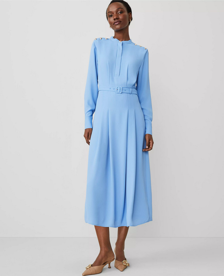 NEW ANN TAYLOR $179 CLEAR SKIES STAND COLLAR MAXI FLARE DRESS SZ 6
