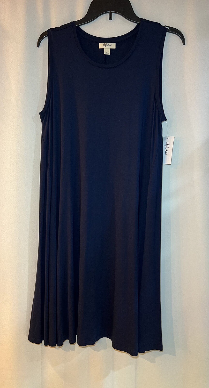 Style & Co Women’s Sleeveless Flip-Flop Dress Industrial Blue Size Large