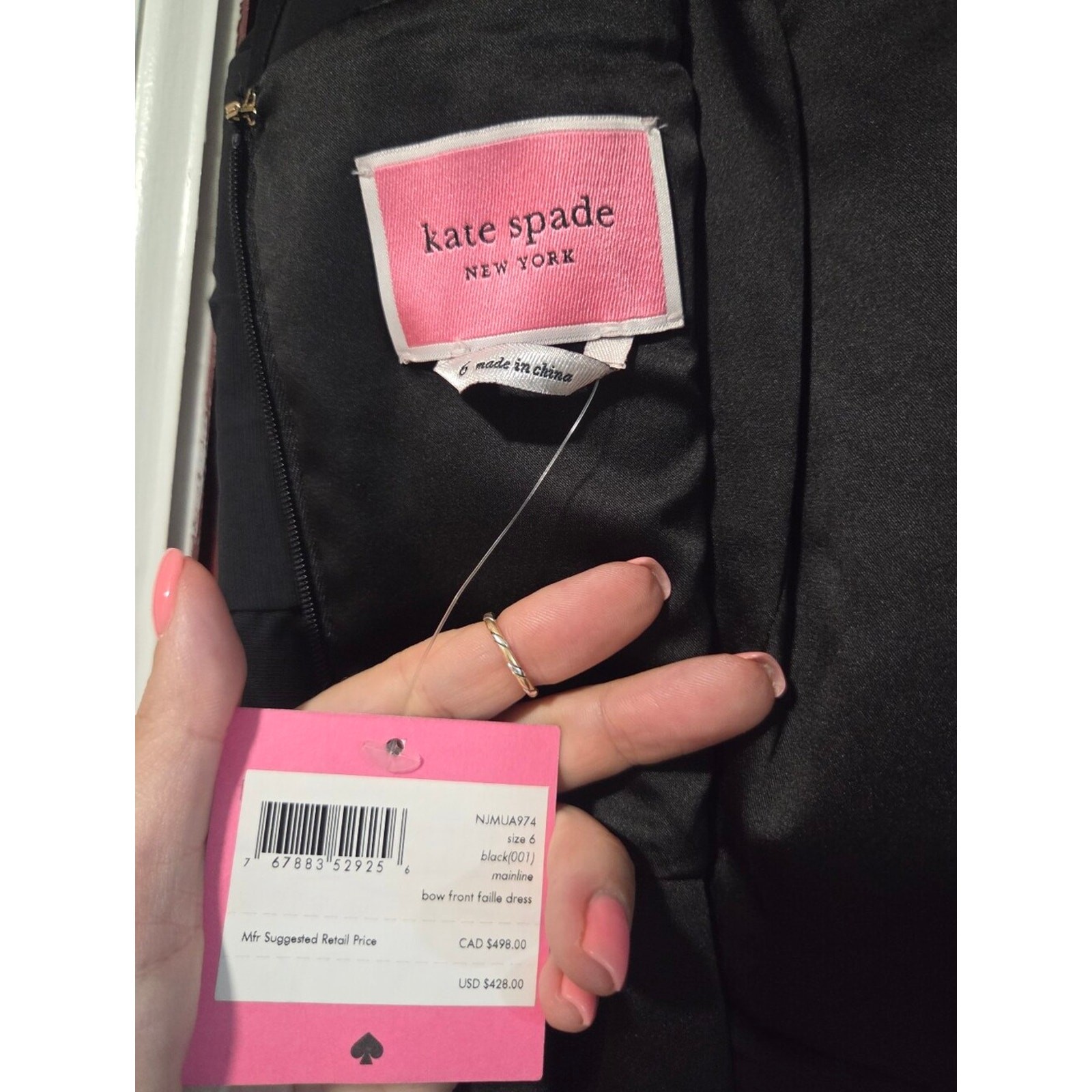 Kate Spade Bow Front Faille Dress, Sz 6