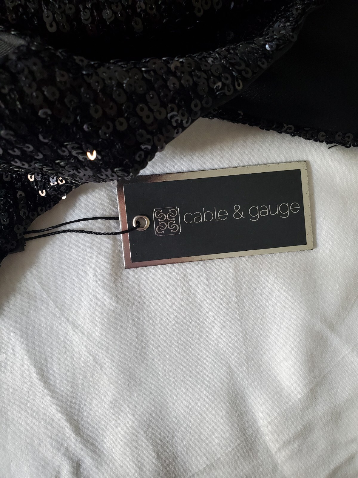 🎄CABLE & gauge🎄 Black Elegant Sequined Flare Cocktail/Party Dress Sz. Med. 🎊