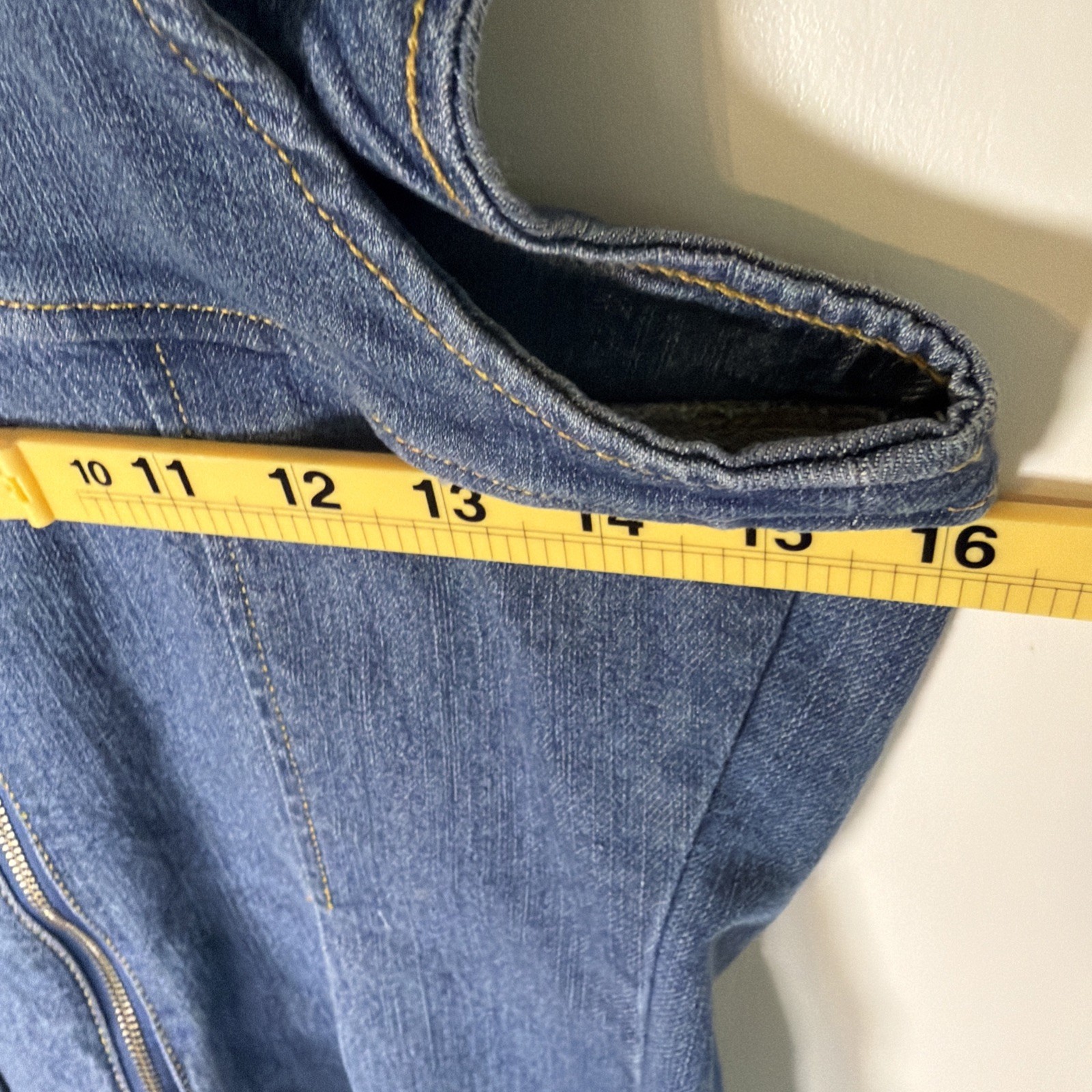 Love Fire Medium Denim Panel Fit and Flare Dress EUC