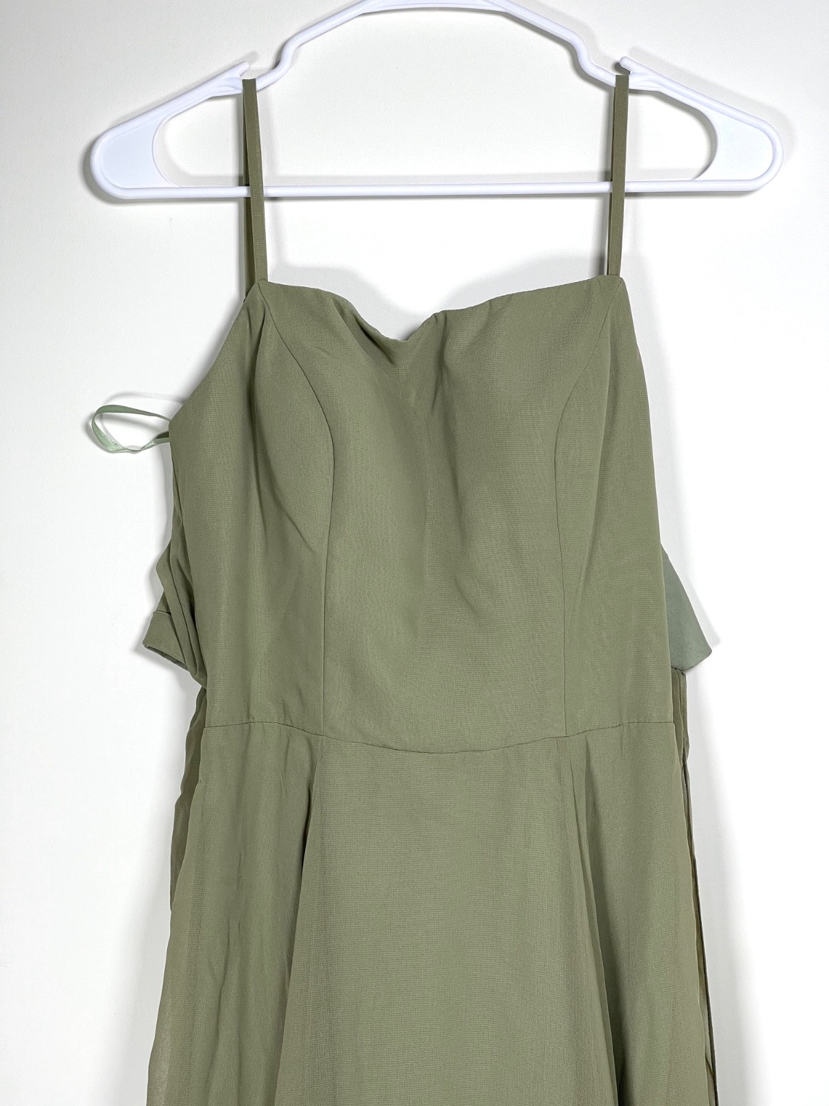 Stacees A-line Square Neckline Sleeveless Floor-Length Chiffon Dress Celadon 6