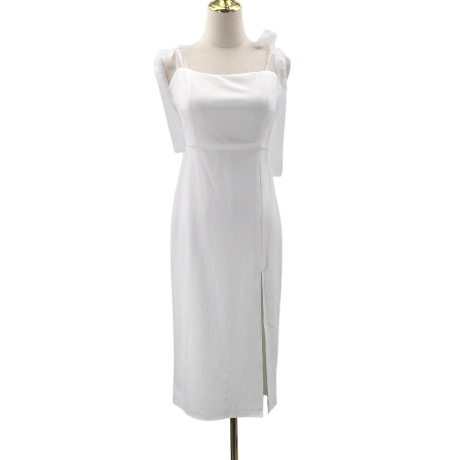 LULU’S XL plus Romantic Celebration White Tie-Strap Bodycon Midi Dress NEW B51
