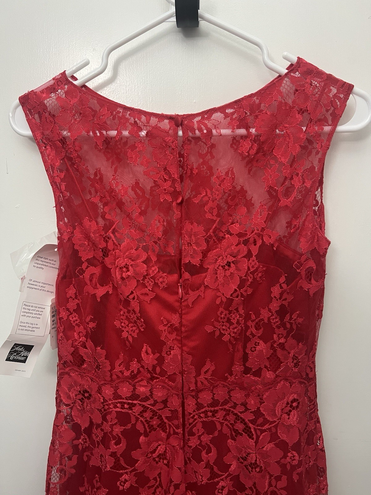 Rickie Freeman Teri Jon Red Floral Lace Dress Saks Fifth Avenue NWT Size 2