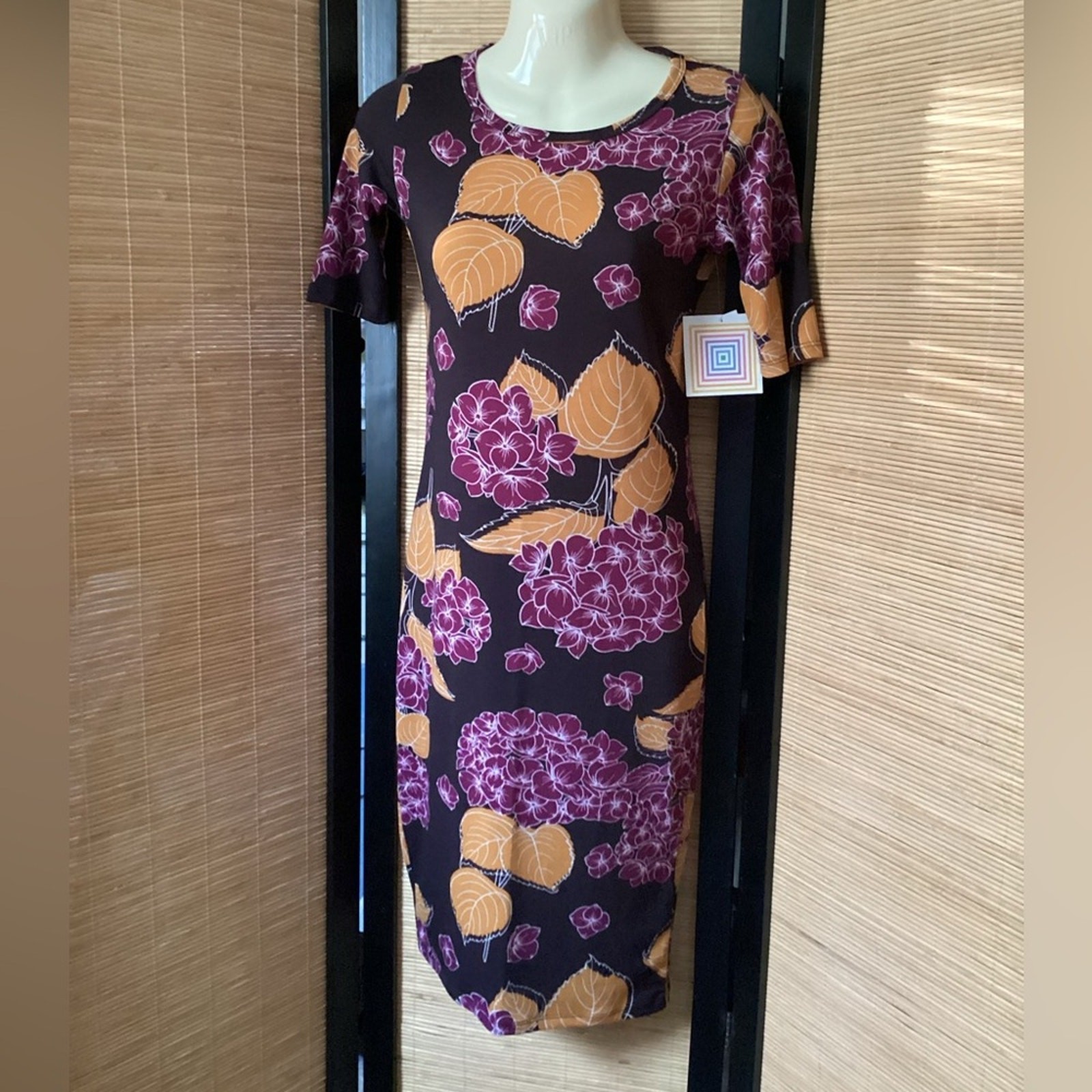 NWT LuLaRoe Julia Floral Print Dress XXS half sleeve knee length