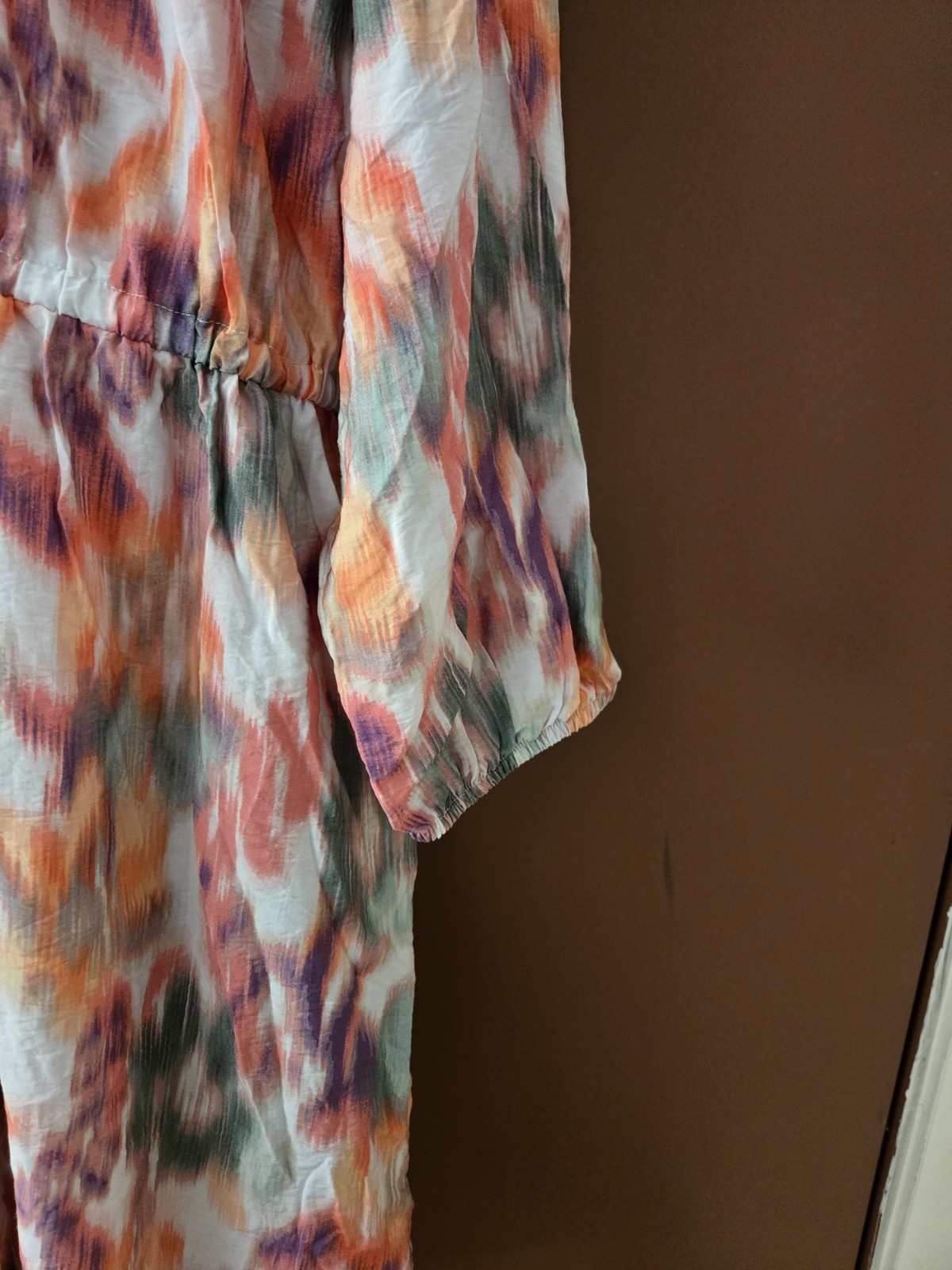 Time and Tru Women’s XL (16-18) Multicolor Abstract A-Line V-Neck Dress
