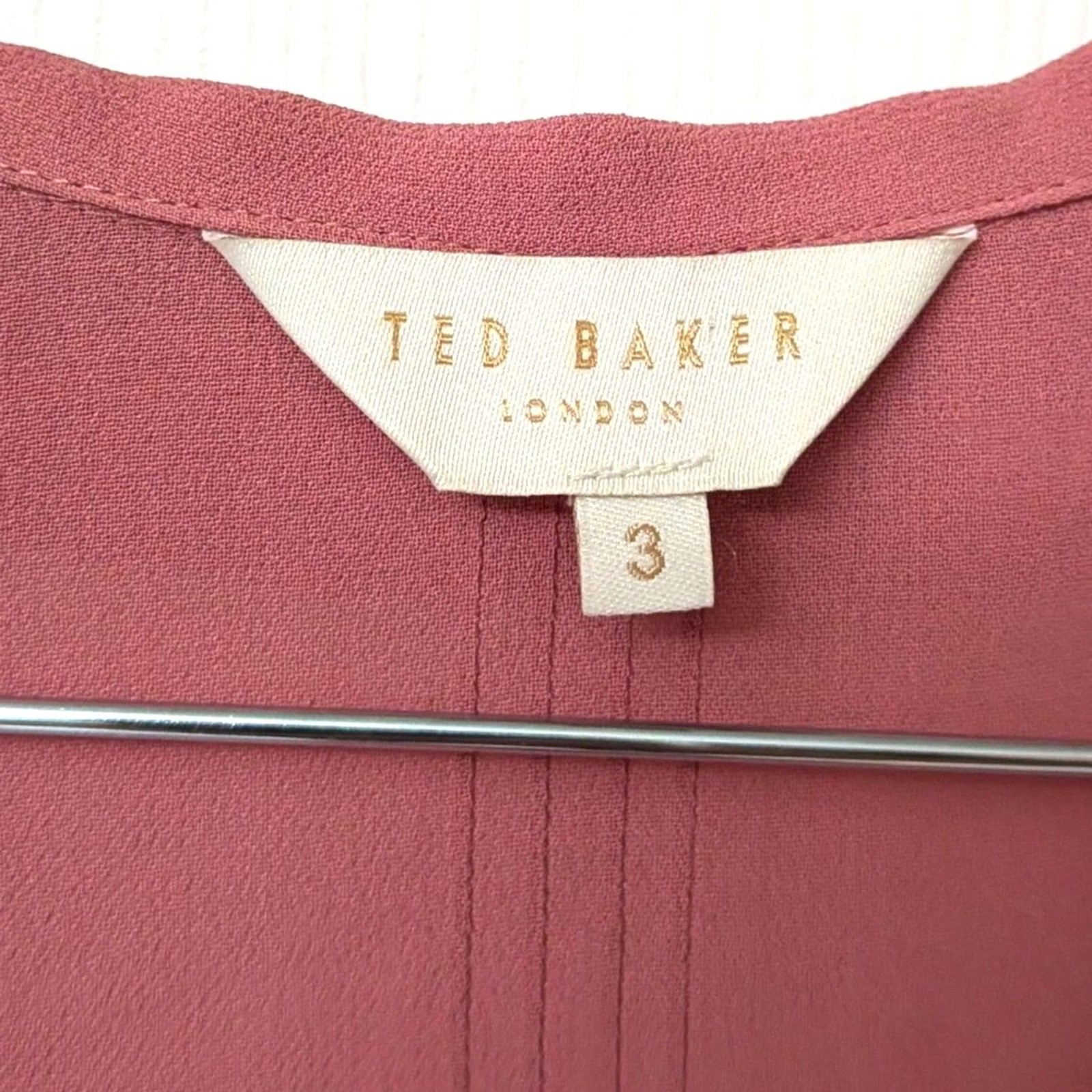 Ted Baker Faithiy Ruffle Cottagecore Boho Sheer Pink/Mauve Midi Dress | SZ 3