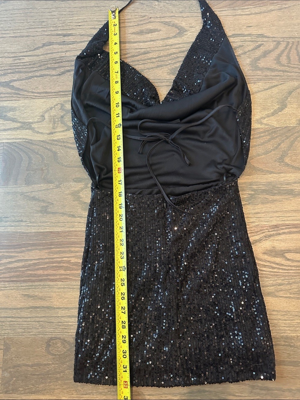 Pull&Bear Black Sequin Halter Mini Dress