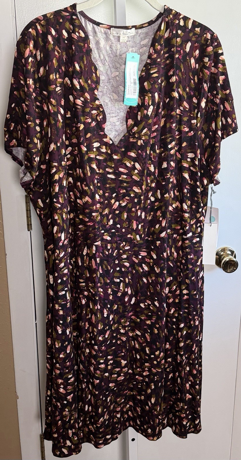 NWT Nine Britton Hartley Scalloped Neck Knit Midi Dress 3X Purple Stitch Fix