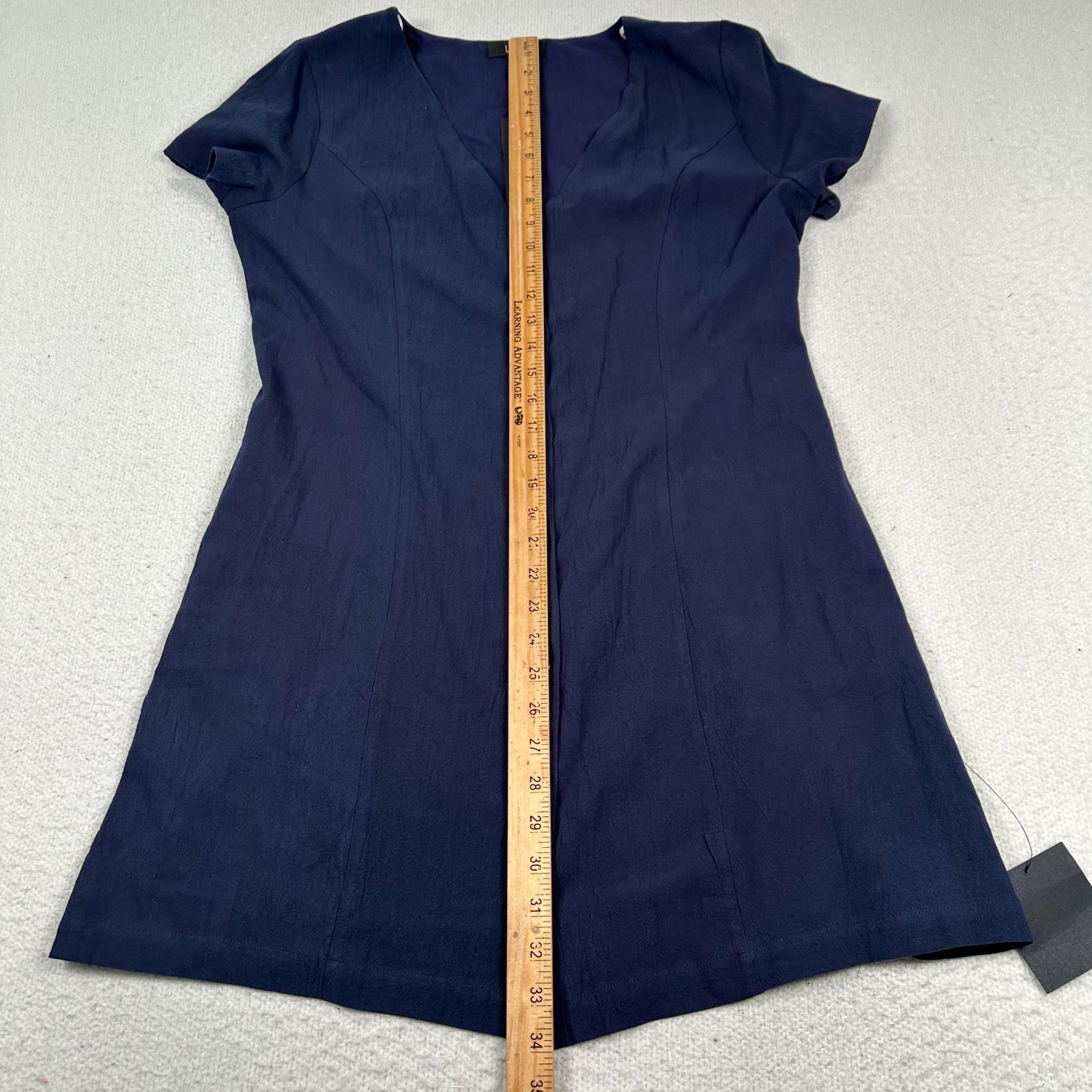 NWT Lulus Everyday Sweetness Mini Dress Large Button Front Pockets Navy Blue
