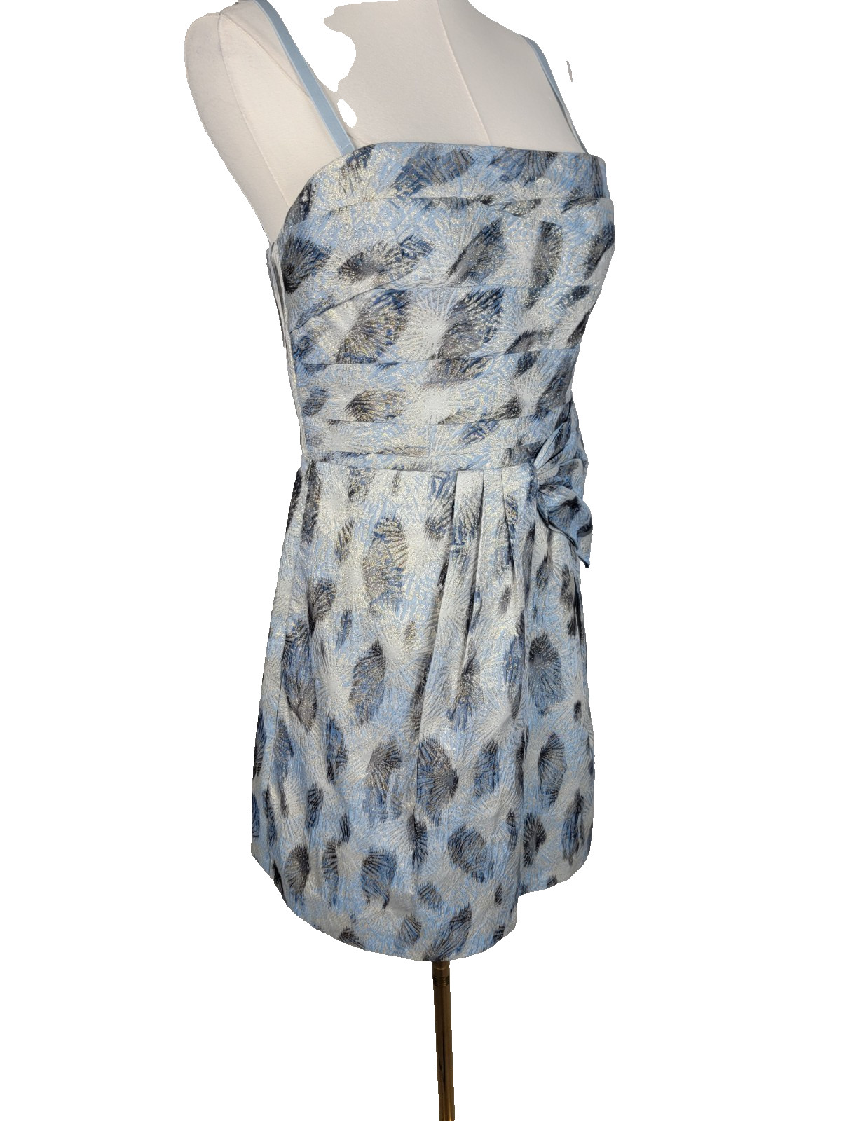 BCBGMAXAZRIA Haze Combo Metallic Jacquard Strapless Dress Nwt Size 10