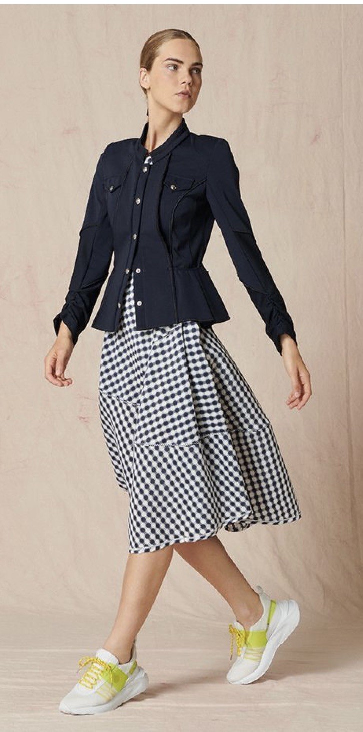 ✨High Tech – Claire Campbell Navy Gingham Dress IT44 UK12