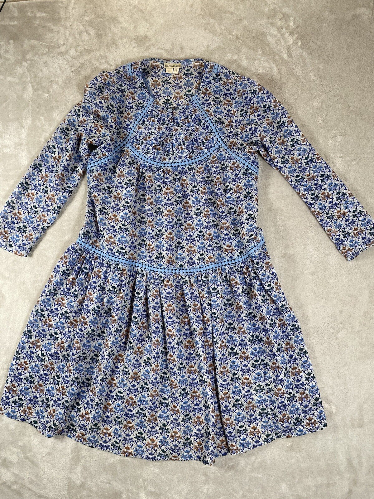 Anthropologie Holding Horses Dress 2 Betony Swing Prairie Peasant Floral