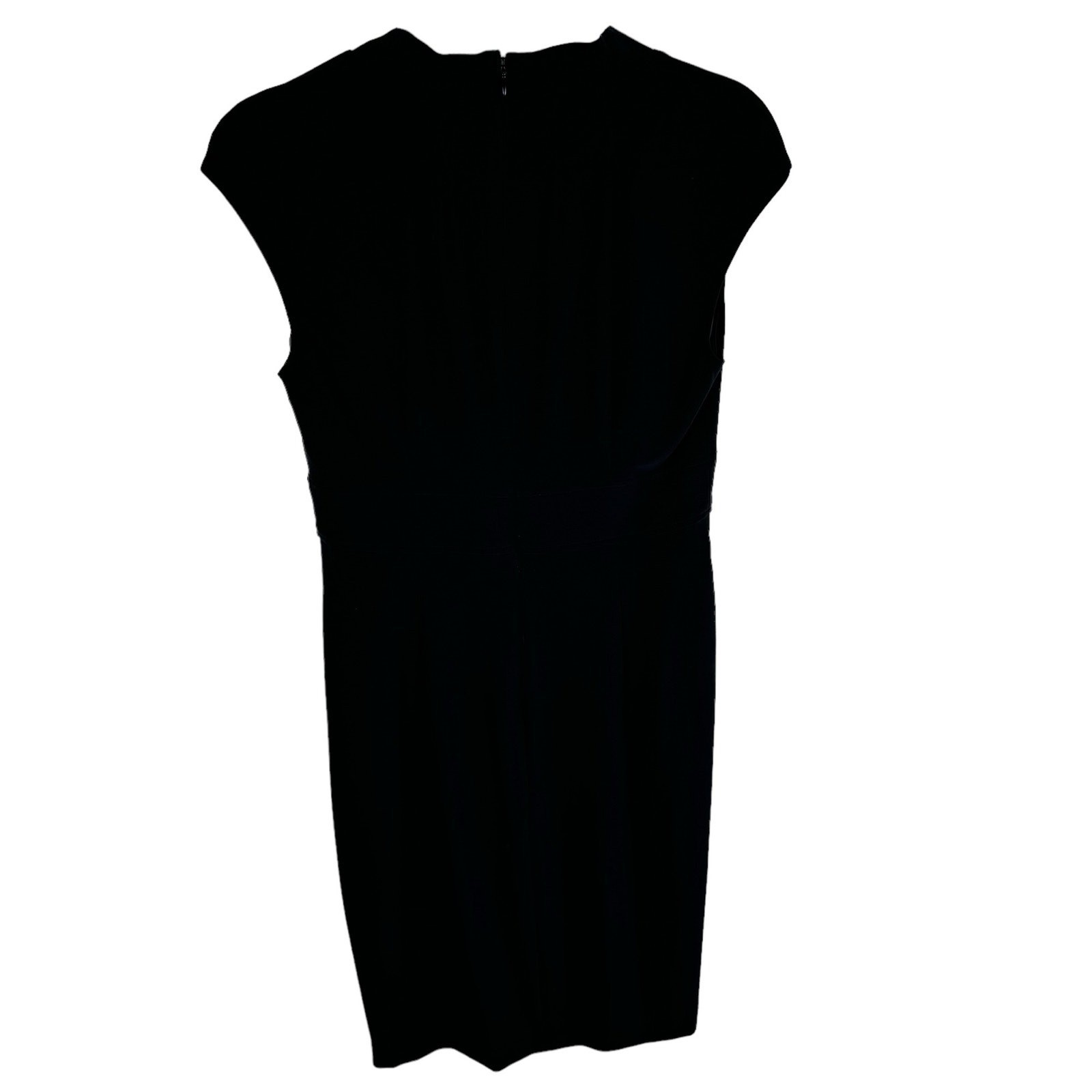 Evan-Picone Black Knee Length A-Line Pleated Stretchy Cap Sleeve Dress Size 4