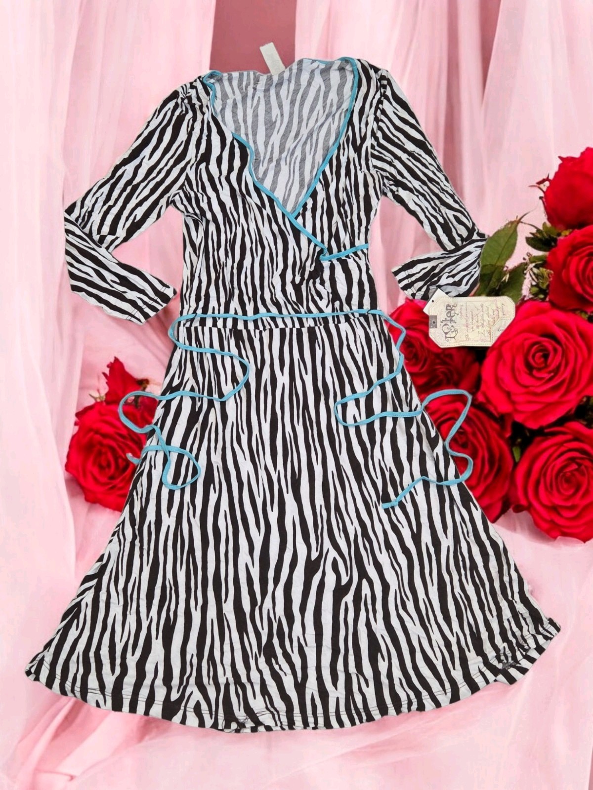 L8ter Zebra Pattern Dress Women Juniors XL