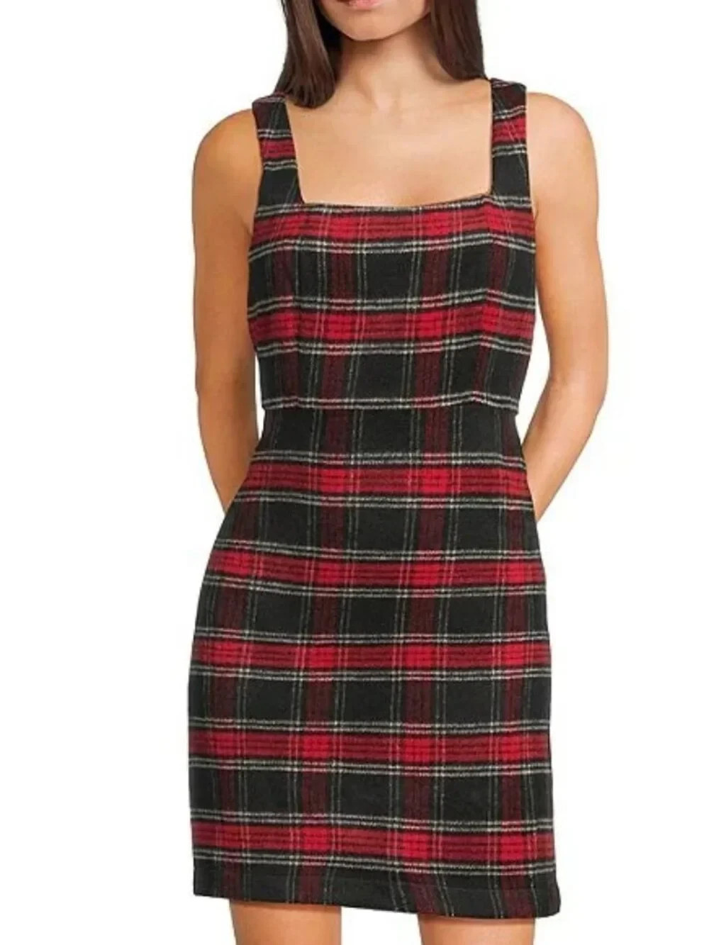 NWT! COPPER KEY Plaid Pinafore Dress Academia Fall Sz L