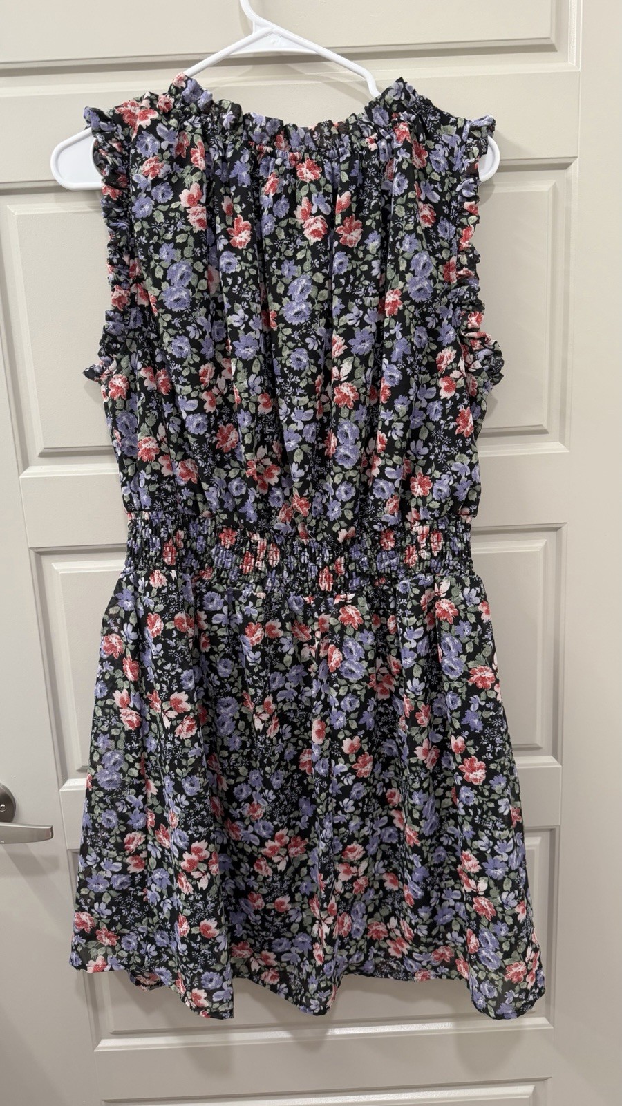 Studio West Dress Women Medium Floral Print A-Line Smocked Knee length