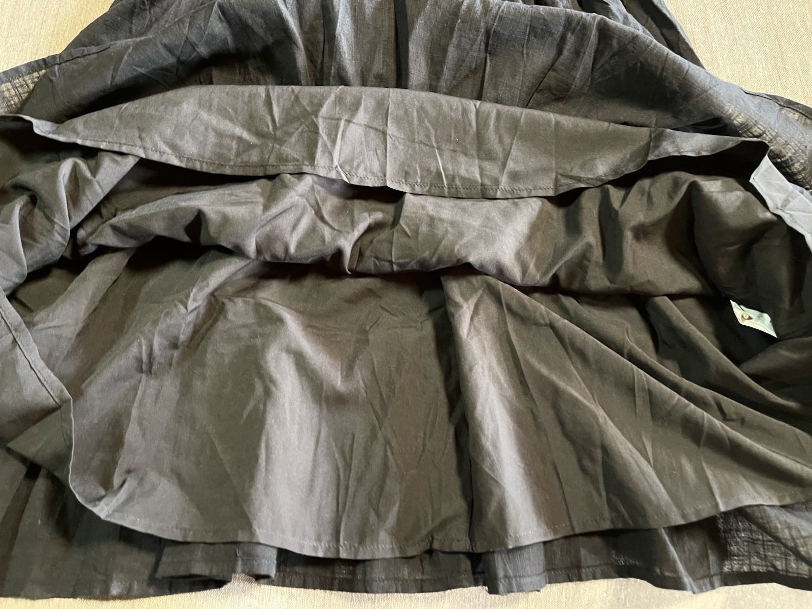 Lillusory, L, Black Tiered Cottagecore Stretch Waist Puff Sleeve Short Dress