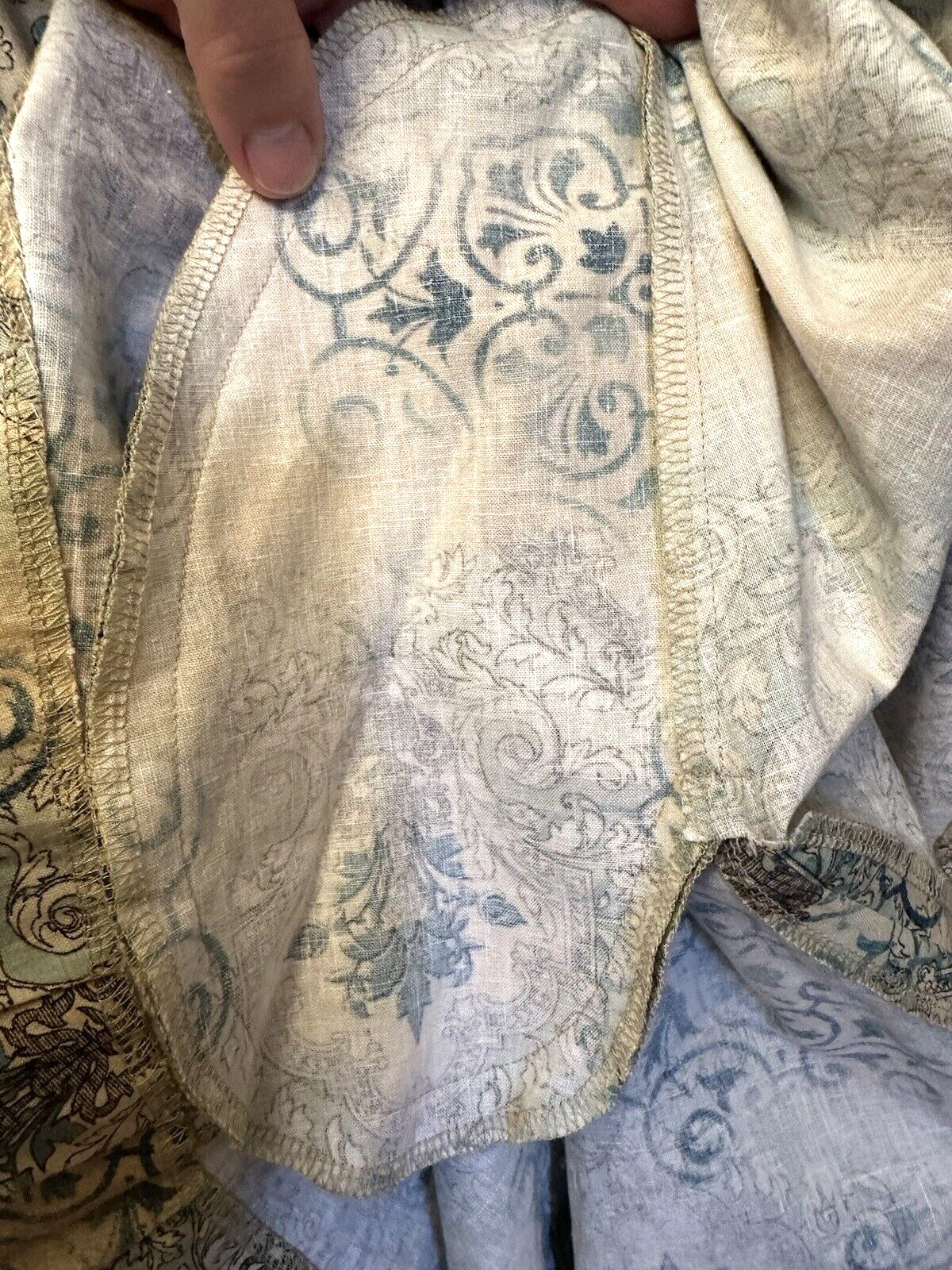 Sundress, A-Line, Size 10/12, Sleeveless, Designer Handmade USA , Blue/Beige